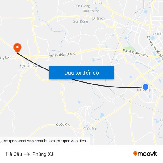 Hà Cầu to Phùng Xá map