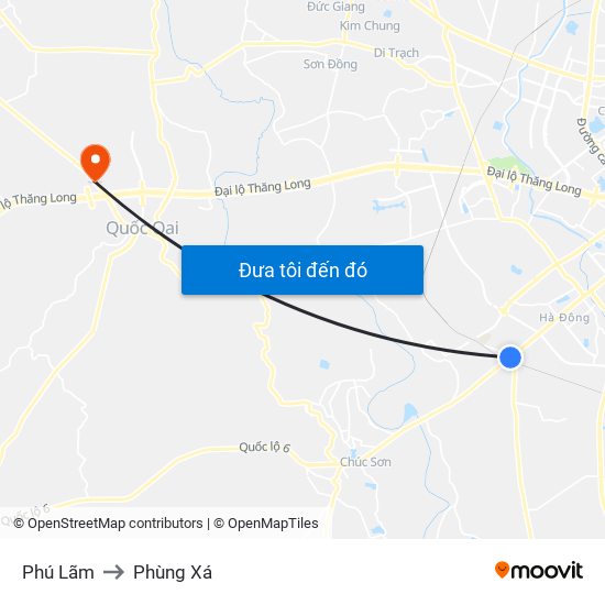 Phú Lãm to Phùng Xá map