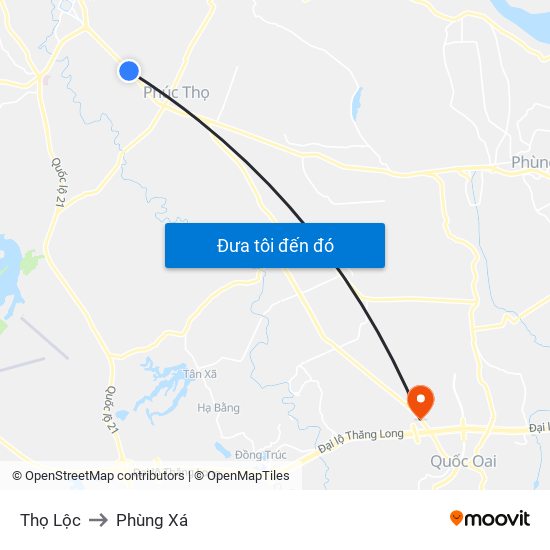 Thọ Lộc to Phùng Xá map