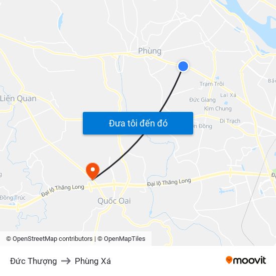 Đức Thượng to Phùng Xá map