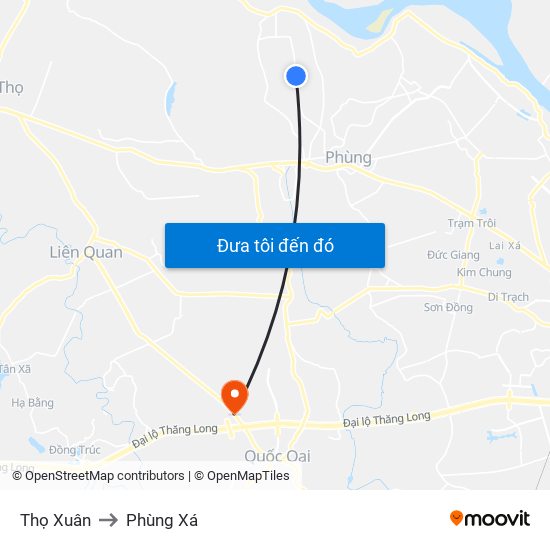 Thọ Xuân to Phùng Xá map