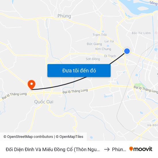 Đối Diện Đình Và Miếu Đồng Cổ (Thôn Nguyên Xá) - Đường 32 to Phùng Xá map