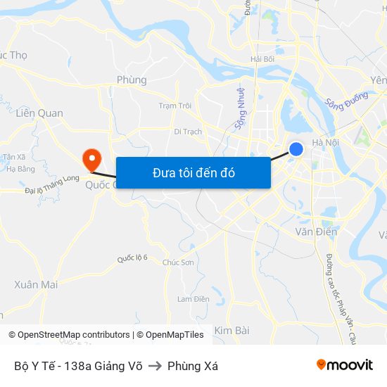 Bộ Y Tế - 138a Giảng Võ to Phùng Xá map