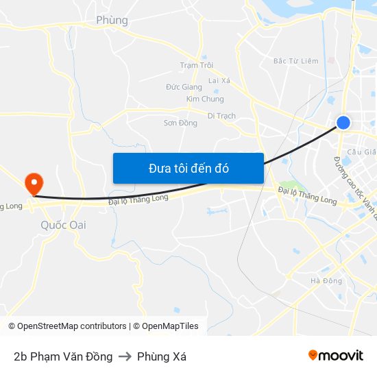 2b Phạm Văn Đồng to Phùng Xá map