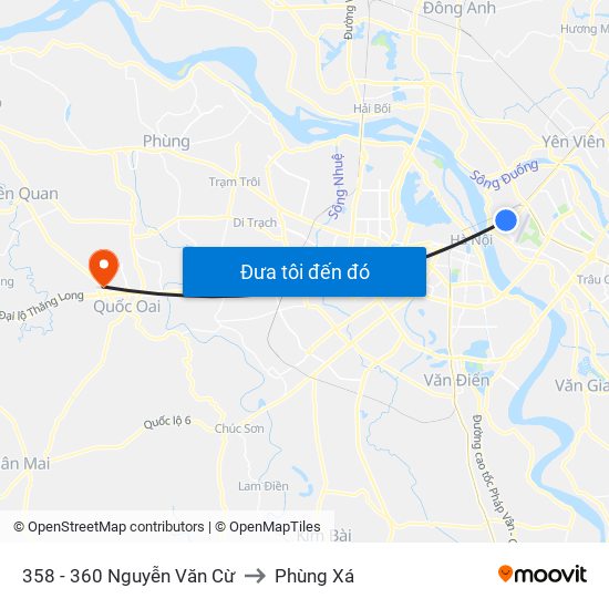 358 - 360 Nguyễn Văn Cừ to Phùng Xá map