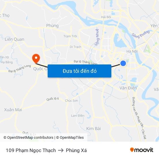 109 Phạm Ngọc Thạch to Phùng Xá map