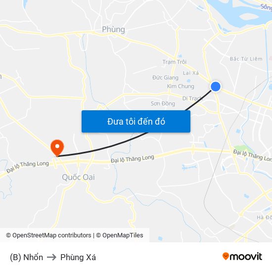 (B) Nhổn to Phùng Xá map