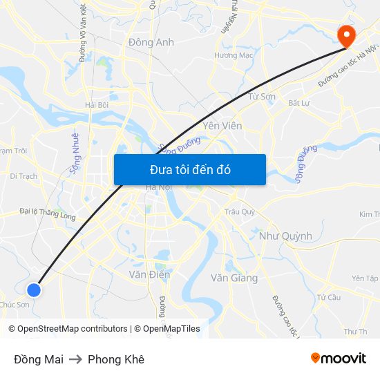 Đồng Mai to Phong Khê map