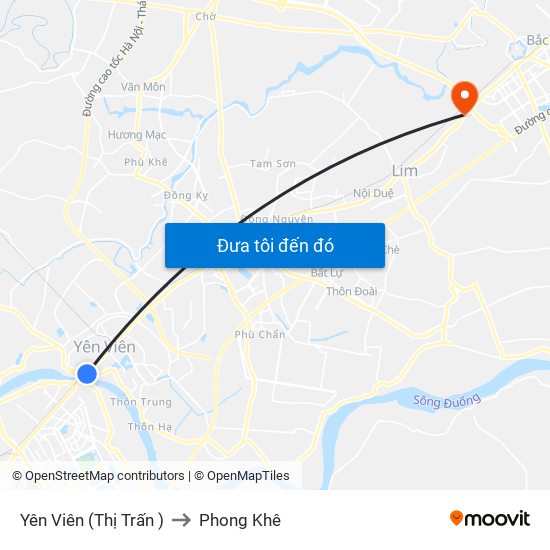 Yên Viên (Thị Trấn ) to Phong Khê map