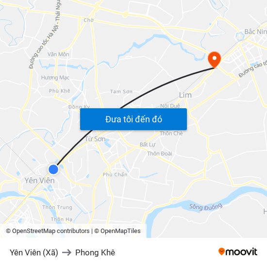 Yên Viên (Xã) to Phong Khê map