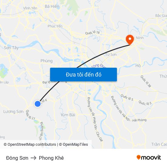 Đông Sơn to Phong Khê map