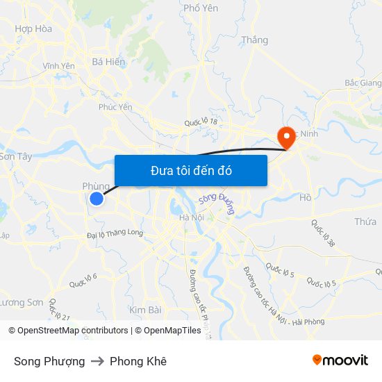 Song Phượng to Phong Khê map