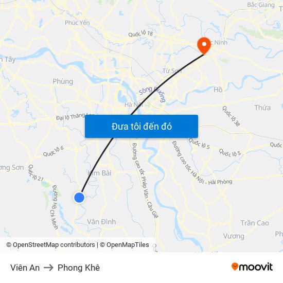 Viên An to Phong Khê map