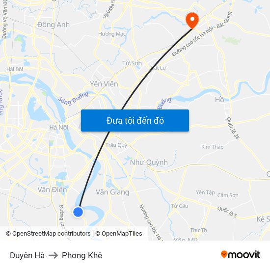 Duyên Hà to Phong Khê map