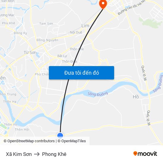 Xã Kim Sơn to Phong Khê map