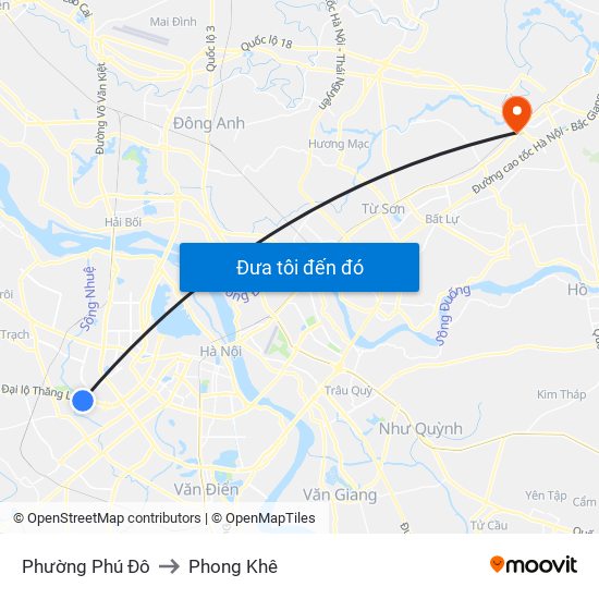 Phường Phú Đô to Phong Khê map