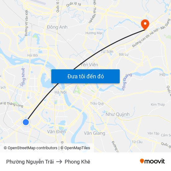 Phường Nguyễn Trãi to Phong Khê map