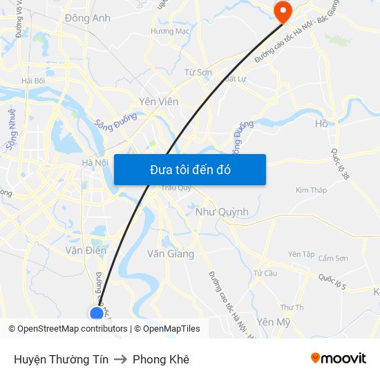 Huyện Thường Tín to Phong Khê map
