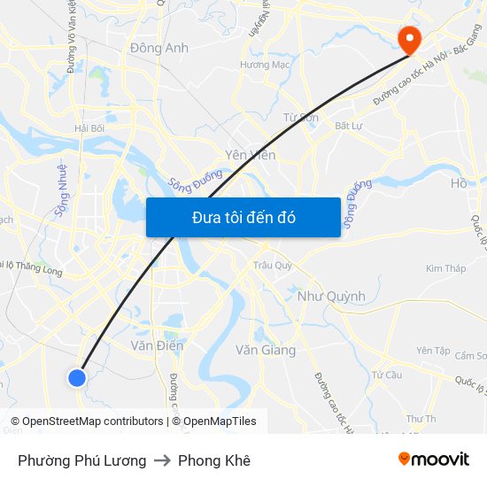 Phường Phú Lương to Phong Khê map