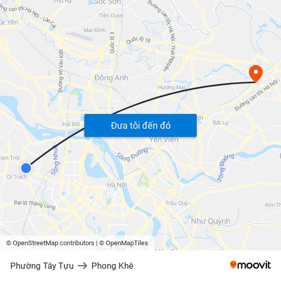 Phường Tây Tựu to Phong Khê map