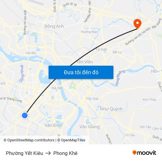 Phường Yết Kiêu to Phong Khê map