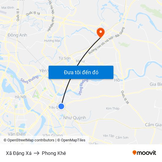 Xã Đặng Xá to Phong Khê map