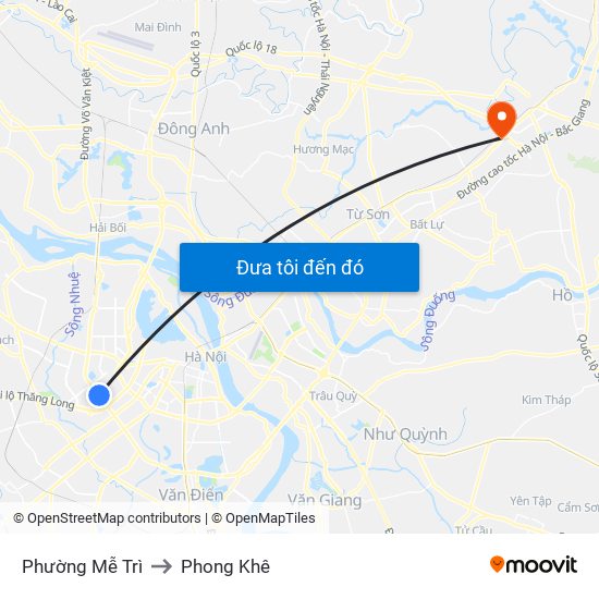 Phường Mễ Trì to Phong Khê map