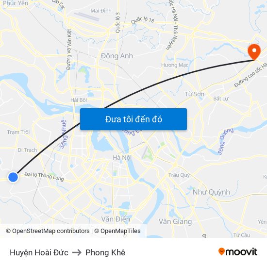 Huyện Hoài Đức to Phong Khê map