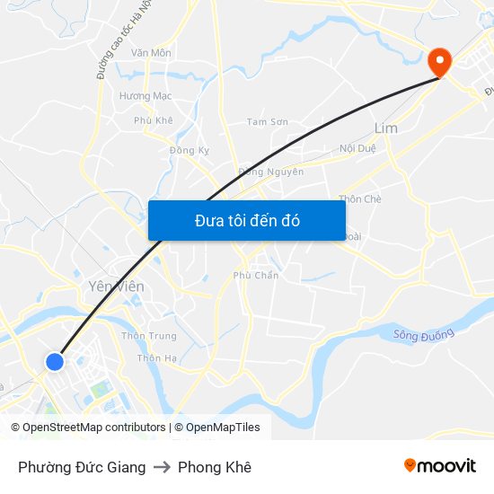 Phường Đức Giang to Phong Khê map