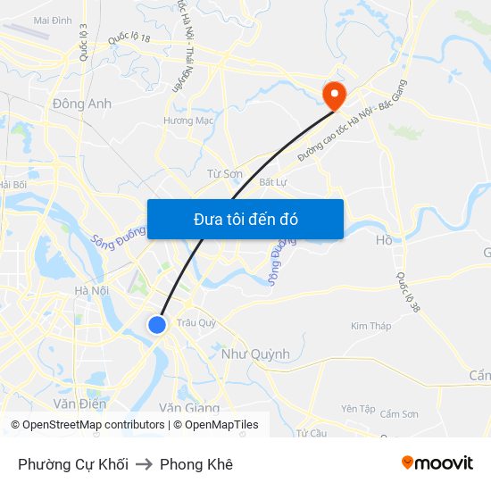 Phường Cự Khối to Phong Khê map