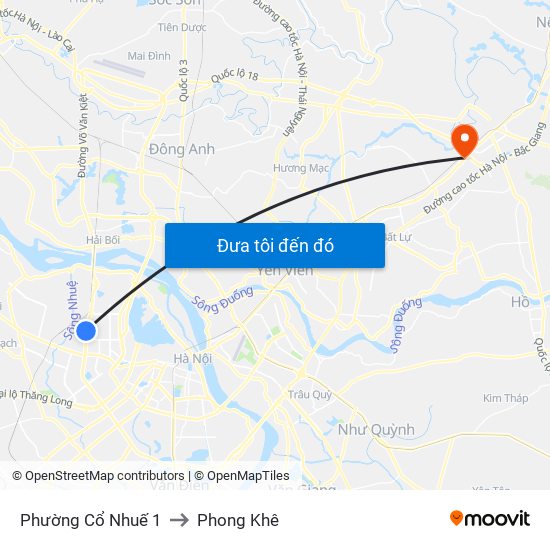 Phường Cổ Nhuế 1 to Phong Khê map