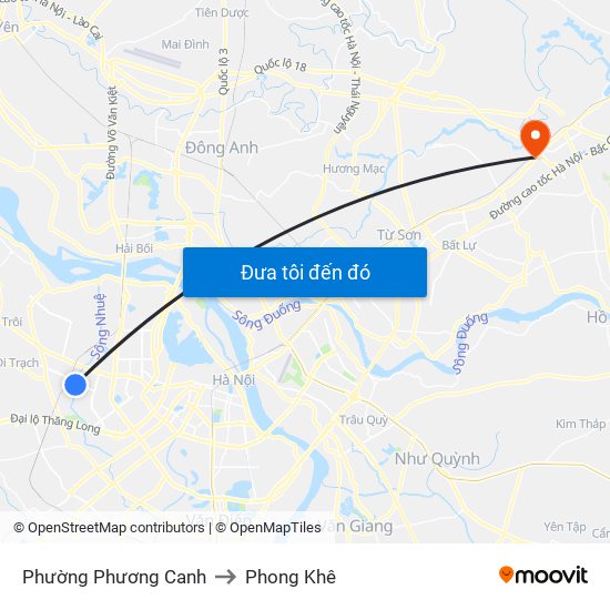 Phường Phương Canh to Phong Khê map