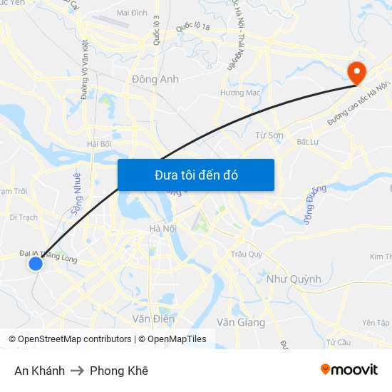 An Khánh to Phong Khê map