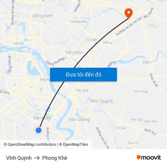 Vĩnh Quỳnh to Phong Khê map