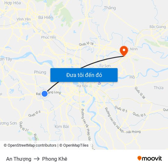 An Thượng to Phong Khê map