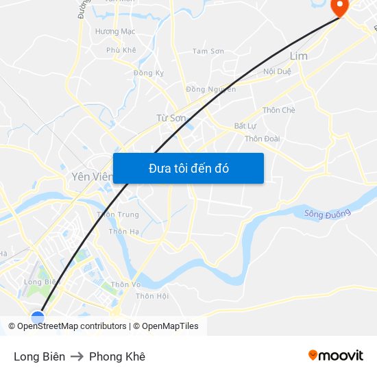 Long Biên to Phong Khê map