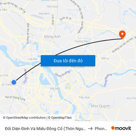 Đối Diện Đình Và Miếu Đồng Cổ (Thôn Nguyên Xá) - Đường 32 to Phong Khê map