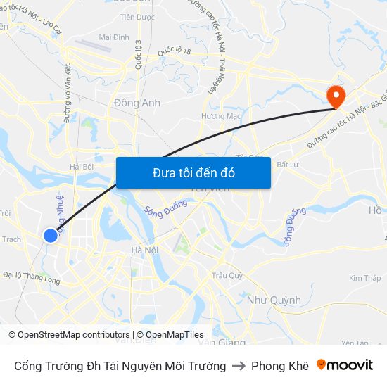 Cổng Trường Đh Tài Nguyên Môi Trường to Phong Khê map