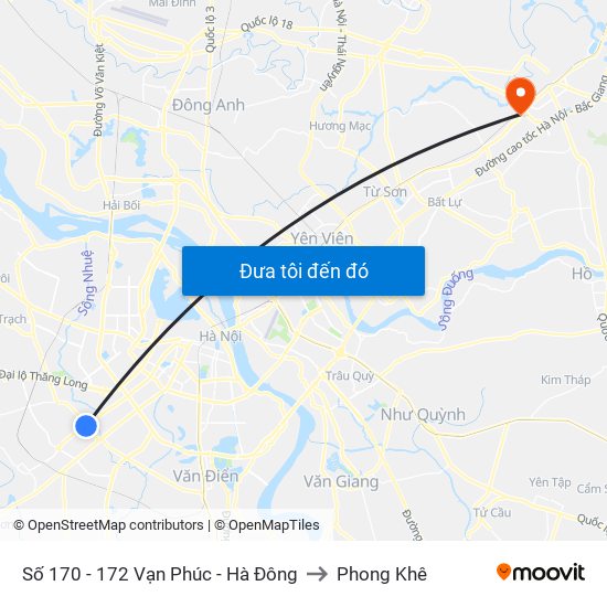 Số 170 - 172 Vạn Phúc - Hà Đông to Phong Khê map