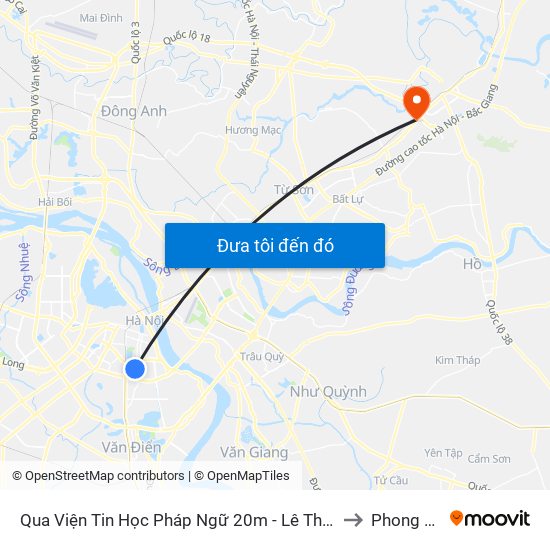 Qua Viện Tin Học Pháp Ngữ 20m - Lê Thanh Nghị to Phong Khê map