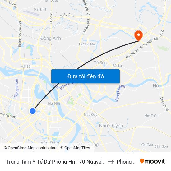 Trung Tâm Y Tế Dự Phòng Hn - 70 Nguyễn Chí Thanh to Phong Khê map