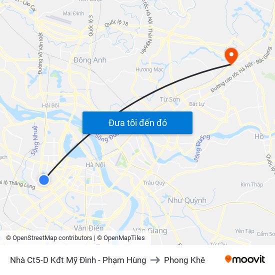 Nhà Ct5-D Kđt Mỹ Đình - Phạm Hùng to Phong Khê map