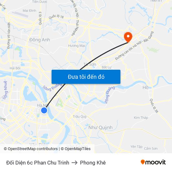 Đối Diện 6c Phan Chu Trinh to Phong Khê map