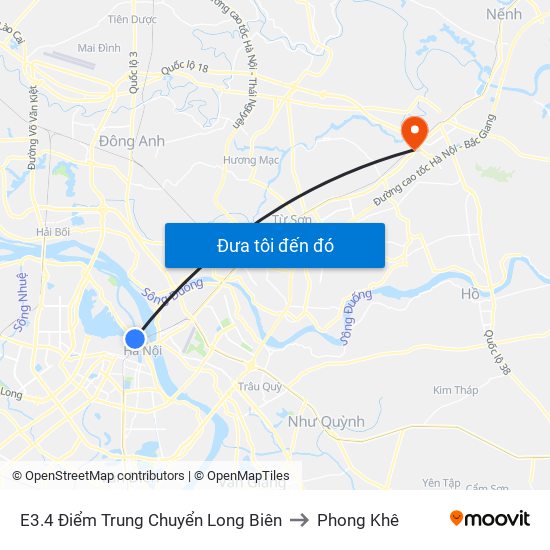 E3.4 Điểm Trung Chuyển Long Biên to Phong Khê map