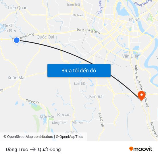 Đồng Trúc to Quất Động map