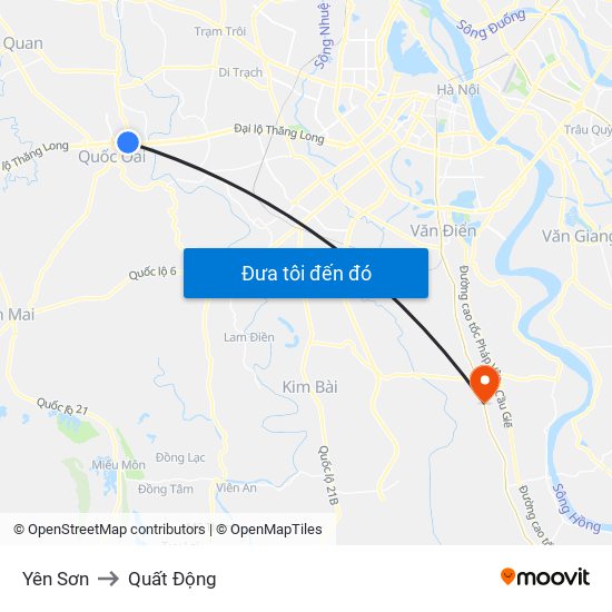 Yên Sơn to Quất Động map