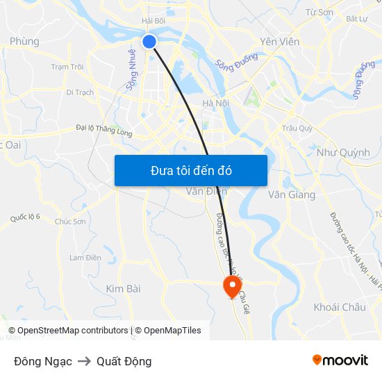 Đông Ngạc to Quất Động map