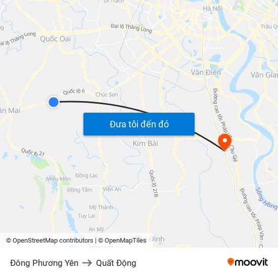 Đông Phương Yên to Quất Động map