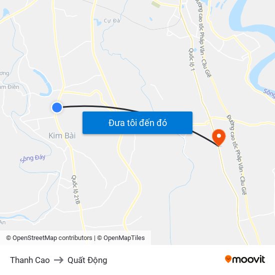 Thanh Cao to Quất Động map