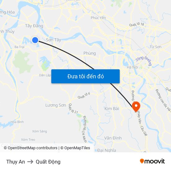 Thụy An to Quất Động map